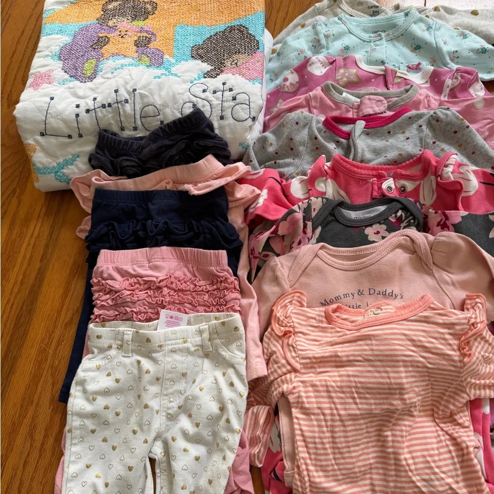 Assorted Baby Girl Clothing Set Mixed Lot 0-3 months m outfits pants - Picture 7 of 8